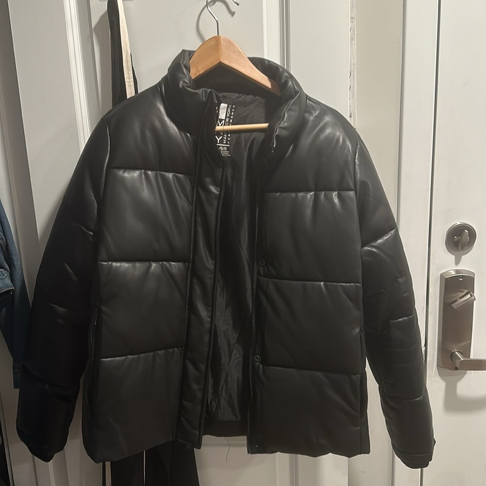 Very nice, warm black faux leather jacket.